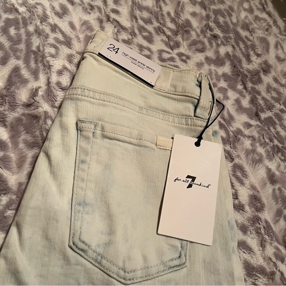Womens 7 For All Mankind Light Wash High Waist Ankle Skinny Jean Size 24 - Picture 5 of 7